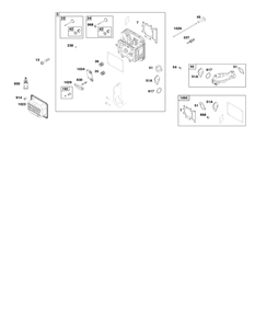 Cylinder Head Group Diagram and Parts List for 31S777-0003-B5 200000 - 399999 Briggs and Stratton Engine